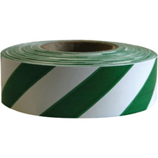 Presco Patterned Roll Flagging, Standard, 1 3/16" x 300', White/Green, 12/Case
