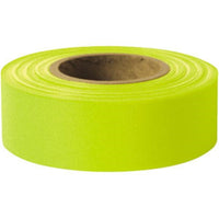Presco Solid-Color Roll Flagging, PresGlo, Taffeta, 1 3/16" x 150', Lime Glo, 12/Case